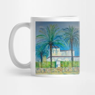 House with palm trees Mug